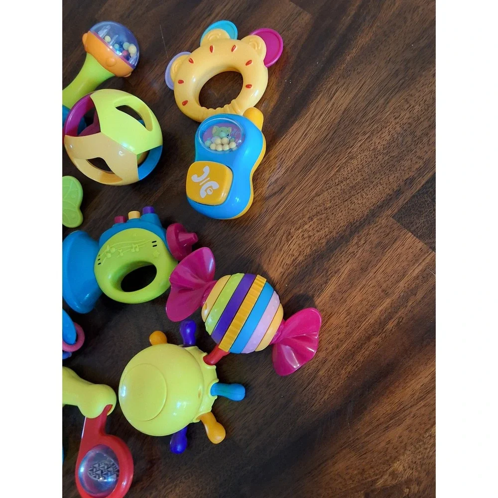 iPlay iLearn Baby Rattles 10pc Set Newborn Infant Sensory Toys BPA Free 10 Piece